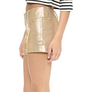 alice + olivia slinky metallic shorts